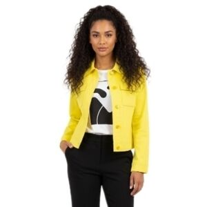 Yellow Linen Utility Jacket NWT DKNY Size 10